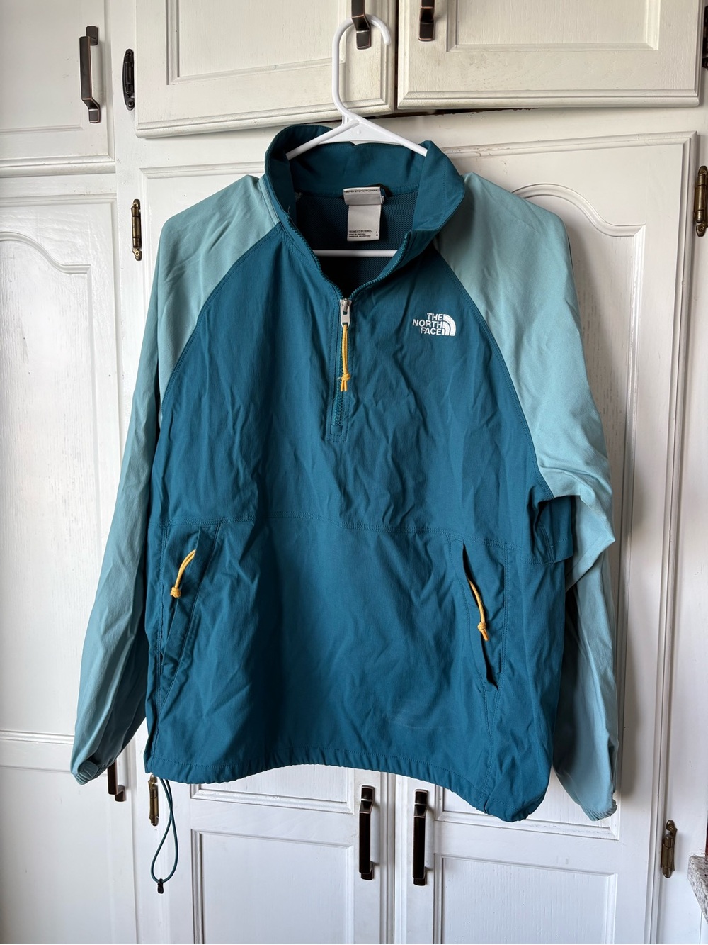 The North Face Teal Women's Mesh Pullover with Brown Logo Tag